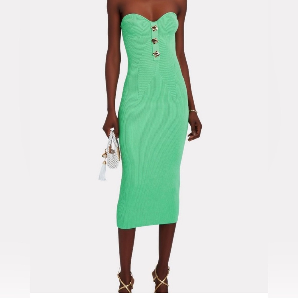 self portrait green knit dress Dresses | Sea Strapless Ribbed Knitmidi date:2025-11-14-AU